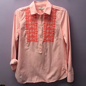 Pull J.Crew En Coton Et Soie Rayé Rose/gris, Taille 4, Neuf Sans étiquette